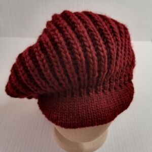 BABO Elegant Red Knit Beret Paper Boy NWY Maroon Made in Italy